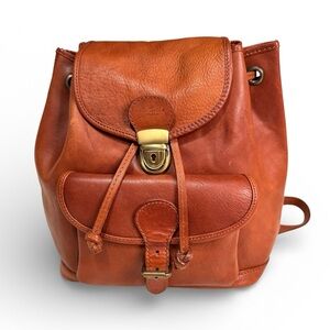 Vintage Italian Leather Backpack Tan
